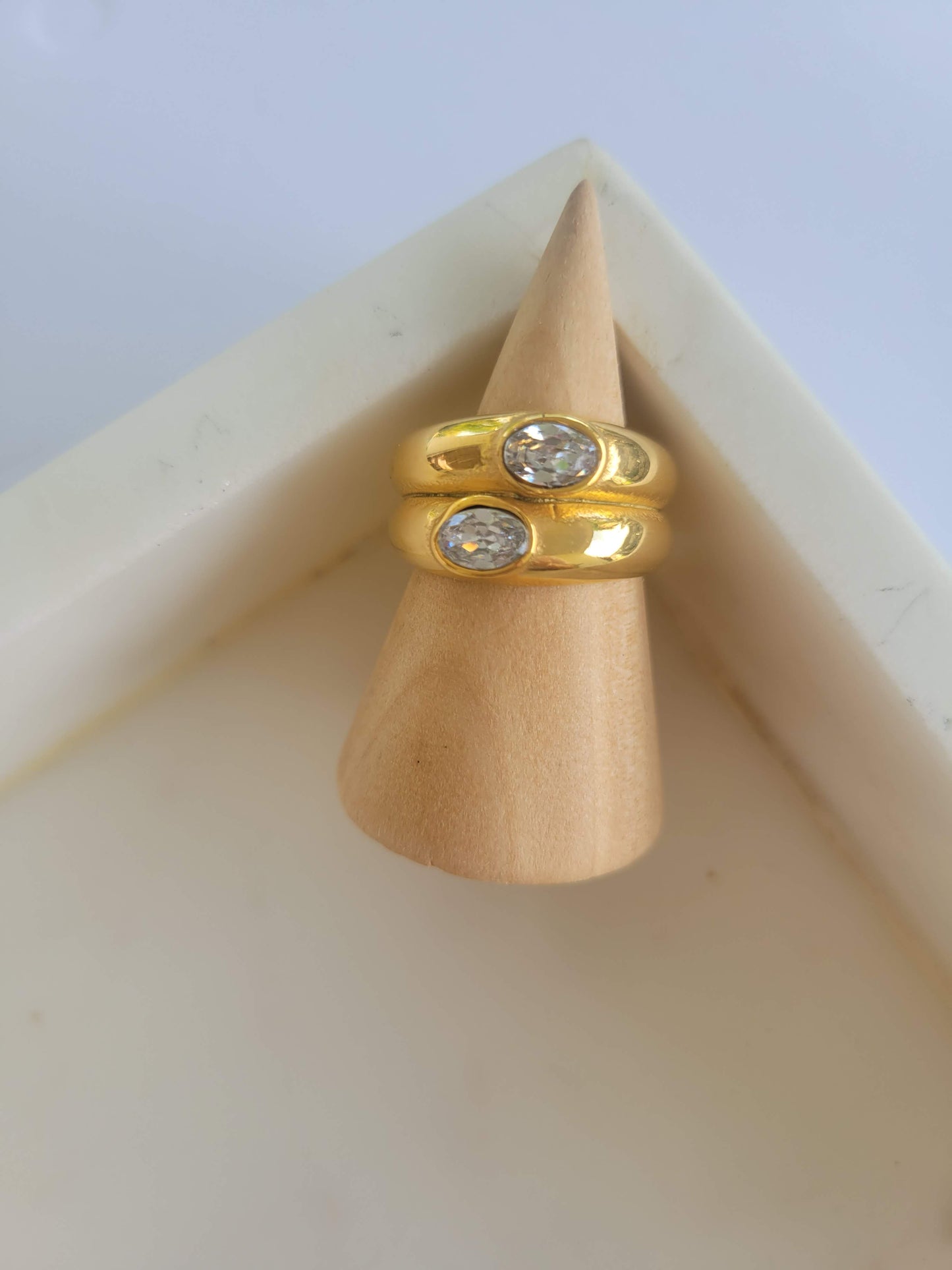 Anita Ring -Golden Double Stack Ring - Jewelry - Nury M Jewelry