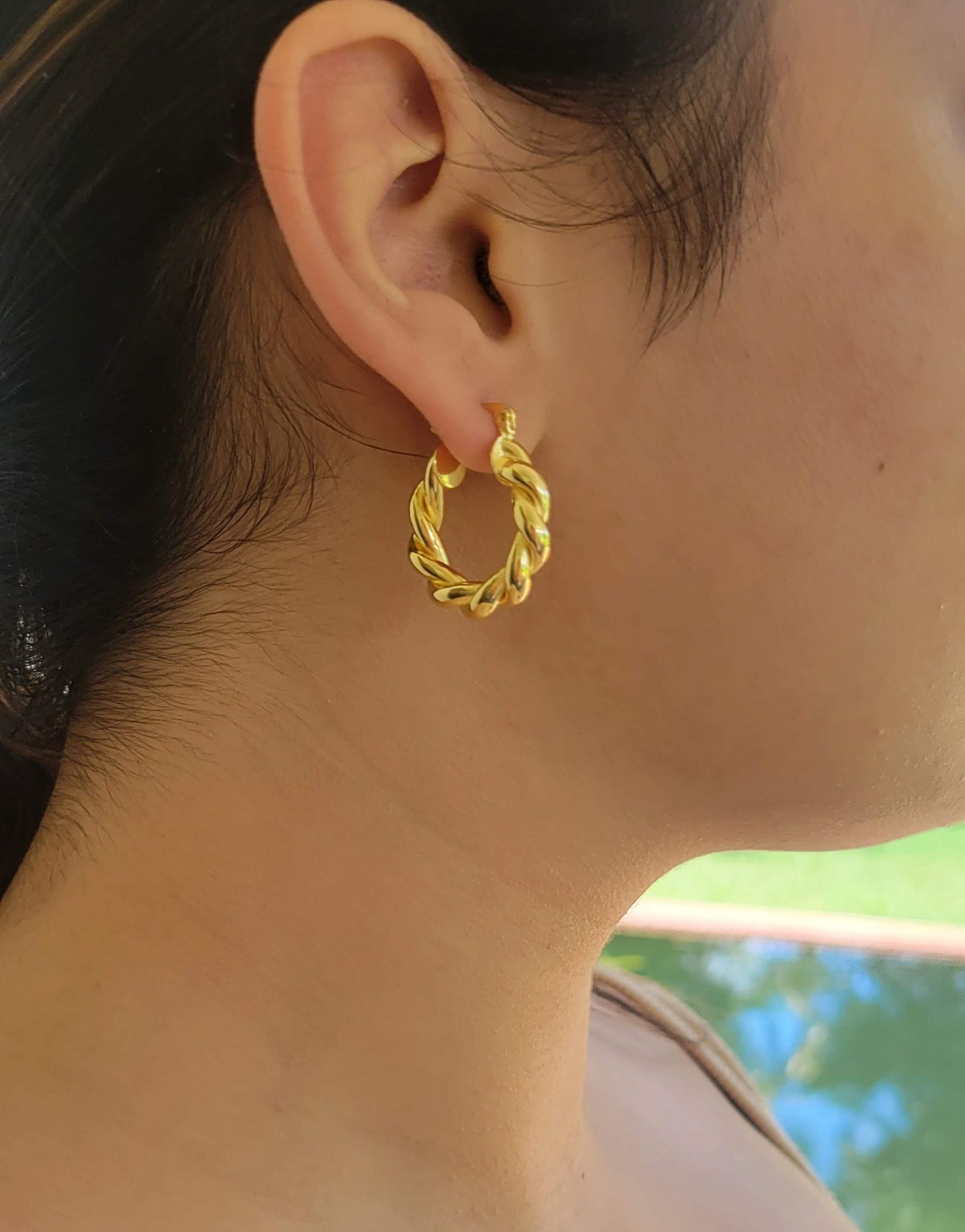 Golden Hoops Sterling Dipped in Gold - Jewelry- Nury M Jewelry