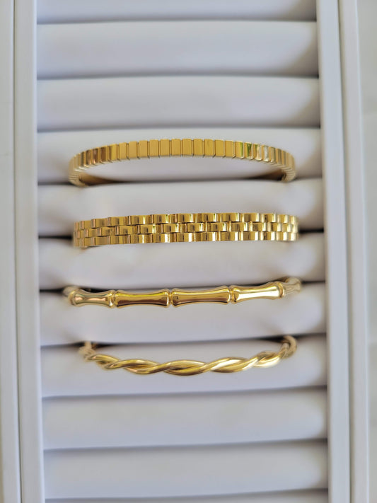 Golden Wrist Watch Bracelet - Nury M Jewelry