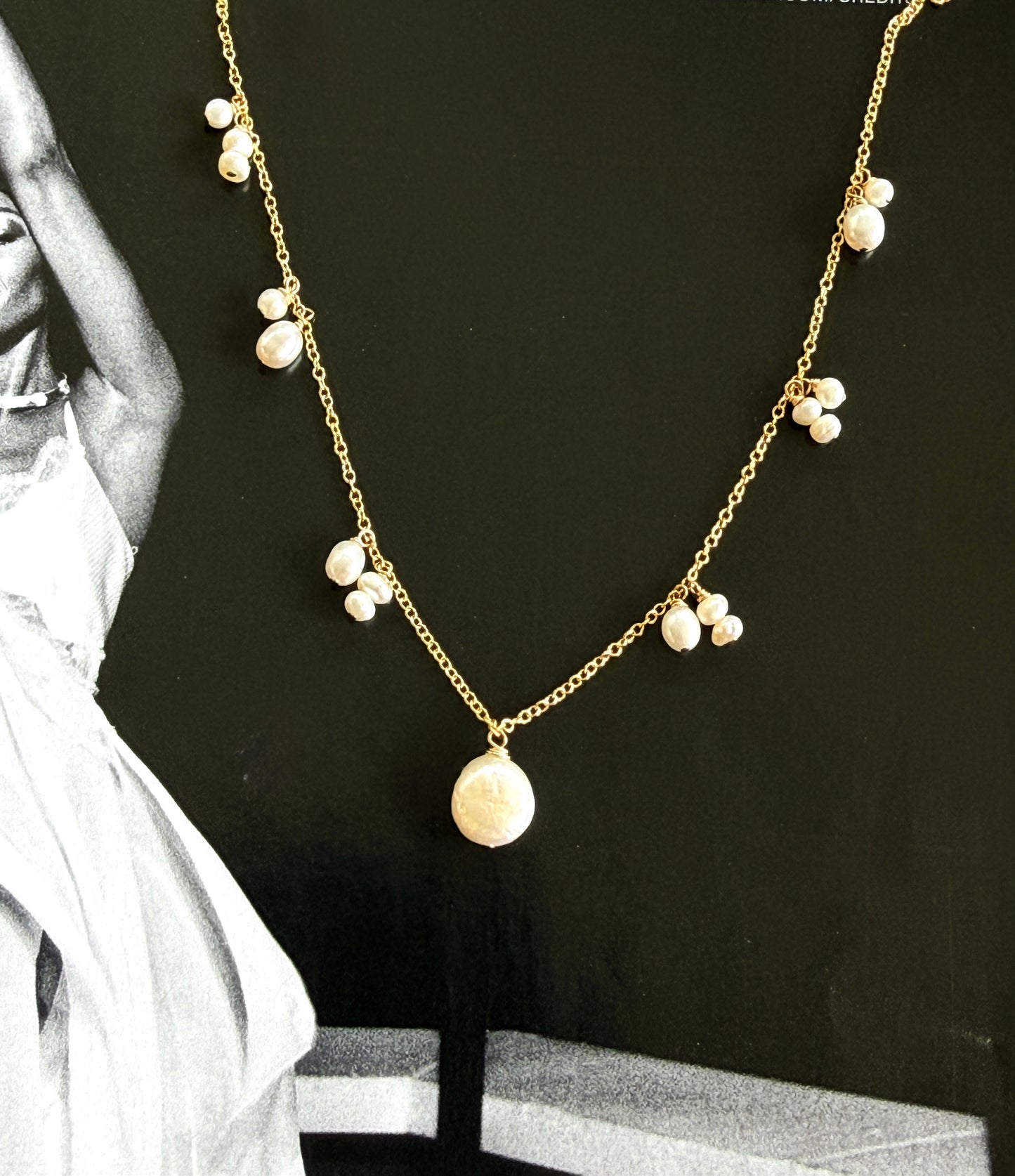 Lucy - Freshwater Pearl Bridal Necklace - Nury M Jewelry