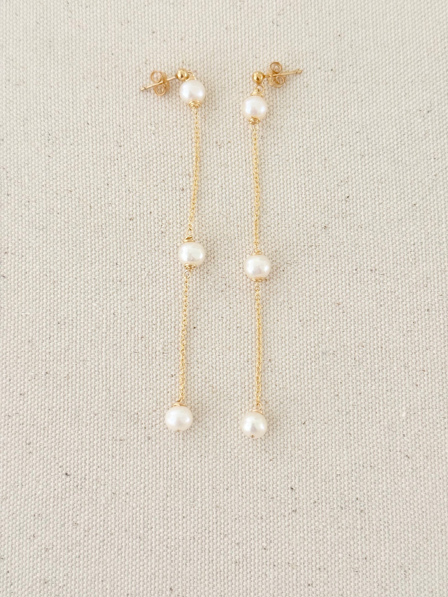 Lorenza - Freshwater Pearl Bridal Earrings   Nury M Jewelry