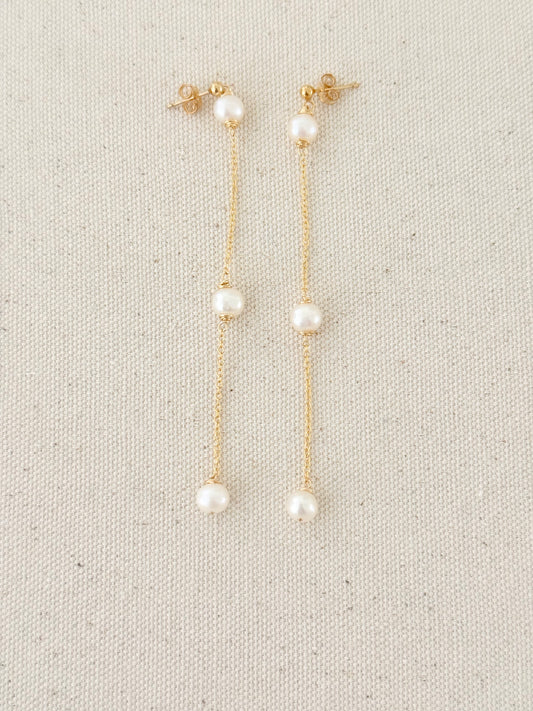 Lorenza - Freshwater Pearl Bridal Earrings   Nury M Jewelry