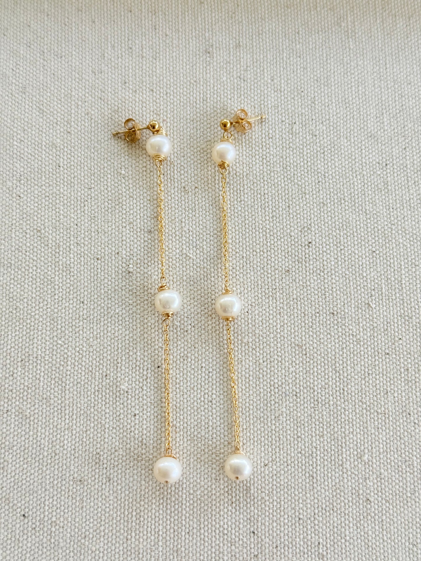 Lorenza - Freshwater Pearl Bridal Earrings   Nury M Jewelry