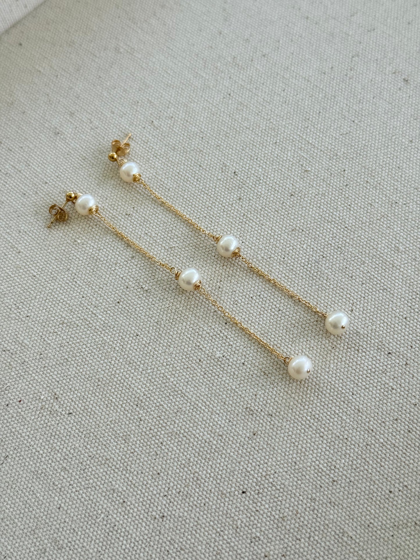 Lorenza - Freshwater Pearl Bridal Earrings   Nury M Jewelry