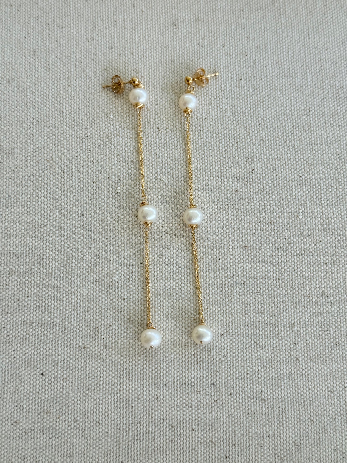 Lorenza - Freshwater Pearl Bridal Earrings   Nury M Jewelry