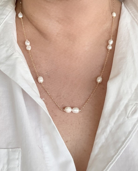 Talia Pearl Layering Necklace -  Nury M Jewelry