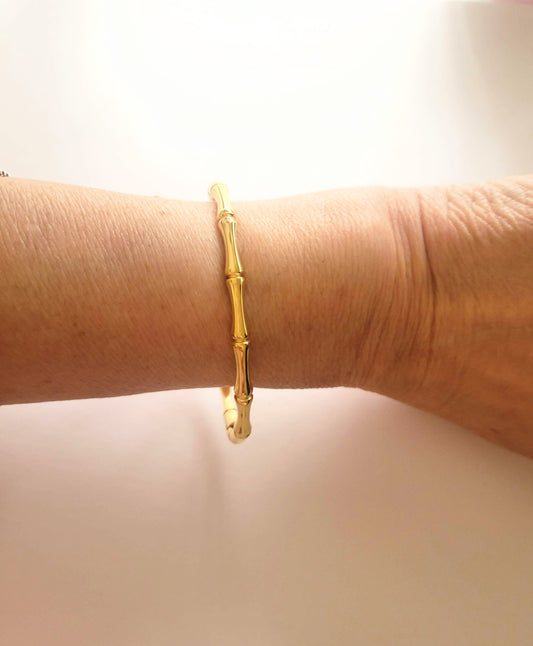 Stainless Bamboo Bangle - Jewelry - Nury M Jewelry