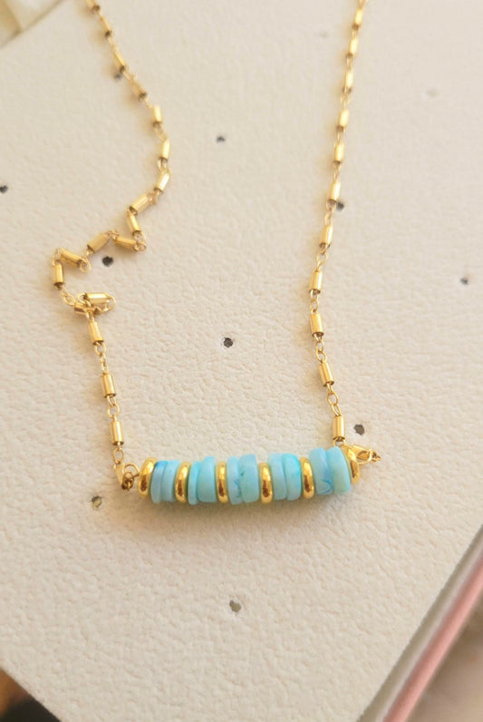 Blue Opal Gold Filled Necklace - Jewelry- Nury M Jewelry