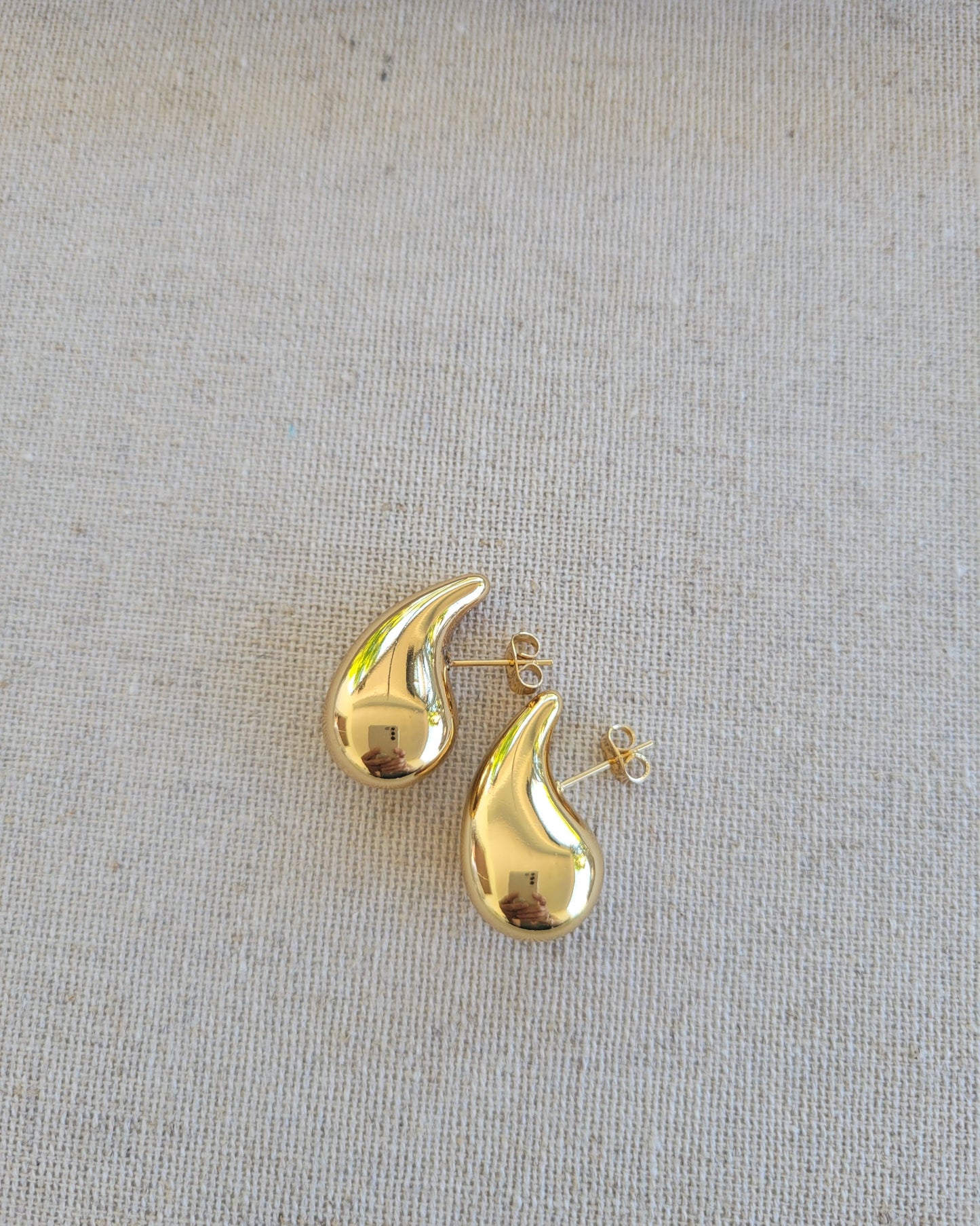 Gia Earrings - Golden Teardrop Waterproof Earring - Jewelry - Nury M Jewelry