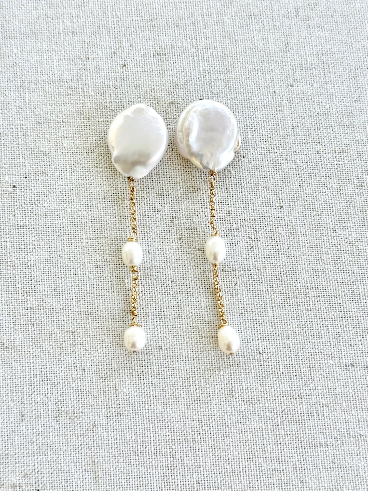 Sami Pearl Earrings - Wedding - Nury M Jewelry