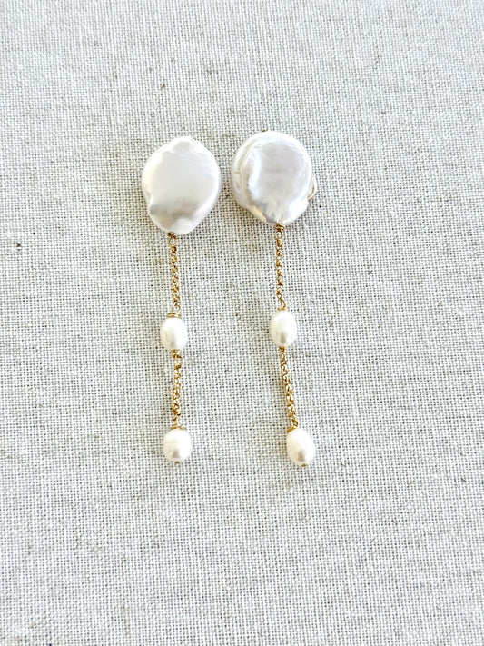 Sami Pearl Earrings - Wedding - Nury M Jewelry