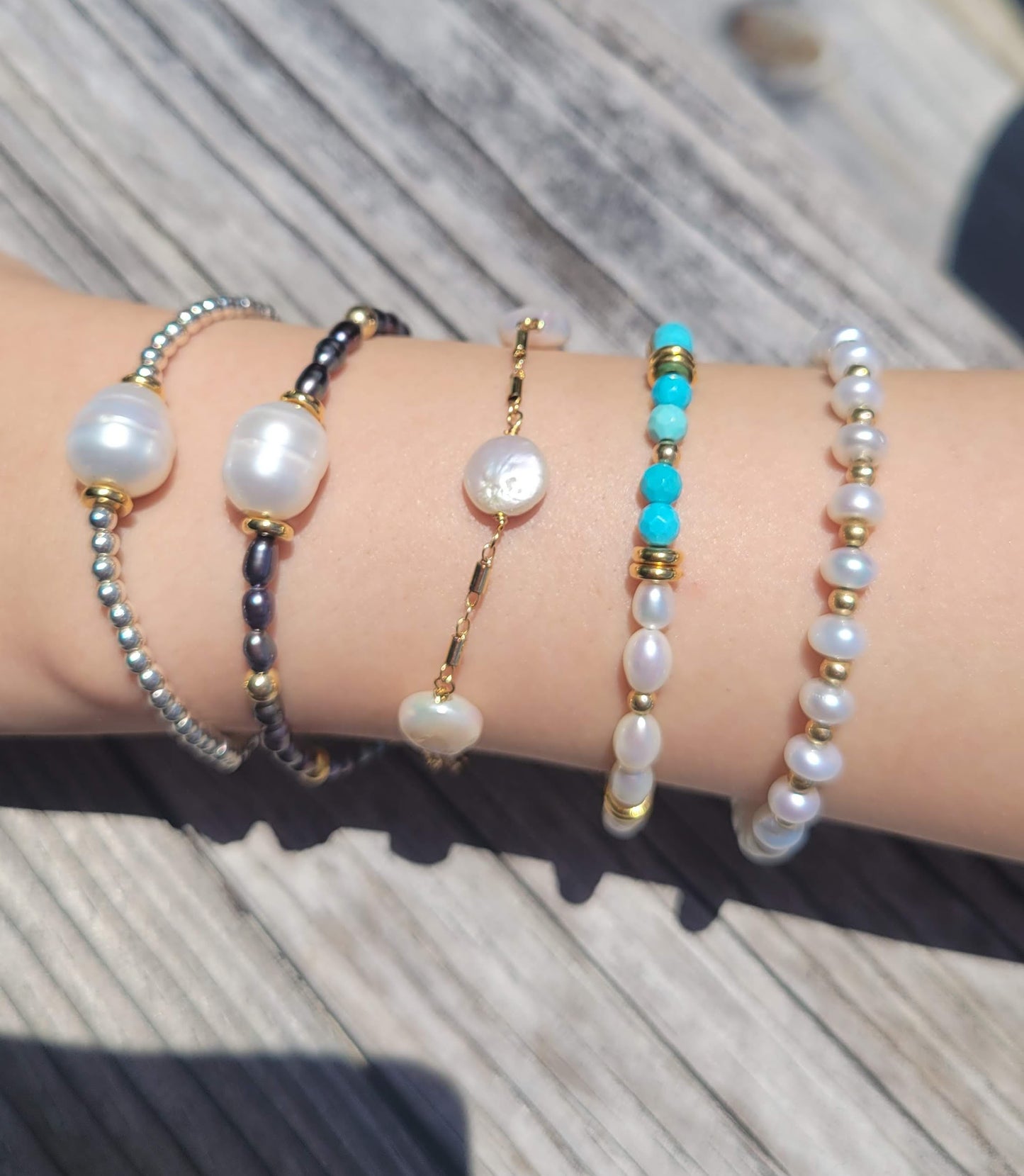 Pearl and Turquoise Bracelet - Jewelry - Nury M Jewelry