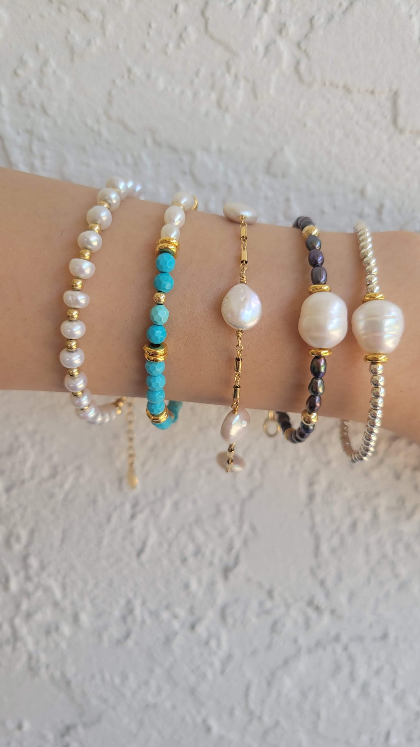 Pearl and Turquoise Bracelet - Jewelry - Nury M Jewelry