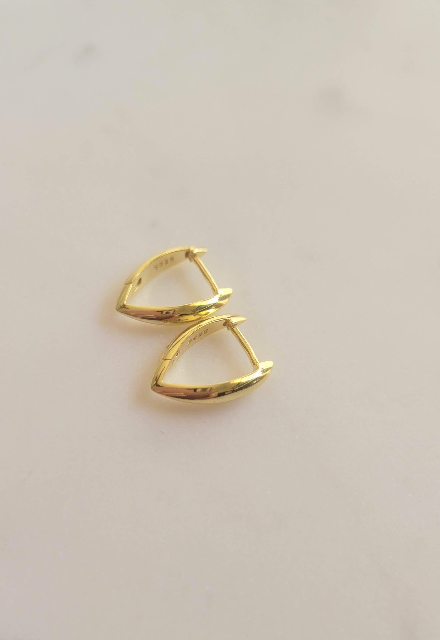Sterling 18k Gold Dipped Triangle Earrings - Jewelry - Nury M Jewelry